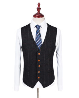 Black Herringbone Tweed Suit 4
