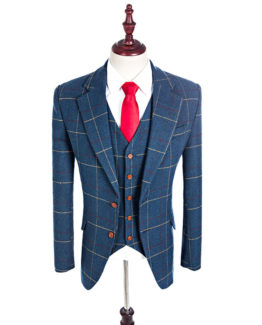 Blue Check Tweed Suit 2
