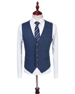Blue Herringbone Tweed Suit 9