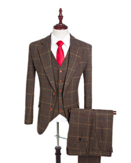 Brown Check Tweed Suit 4