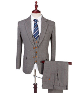Grey Check Tweed Suit 1