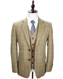 Tan Check Tweed Suit 1