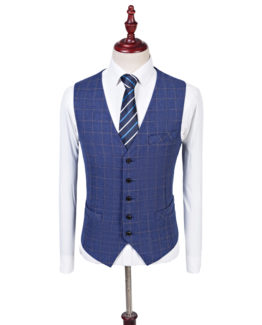 Blue Fine Check Tweed Suit 7