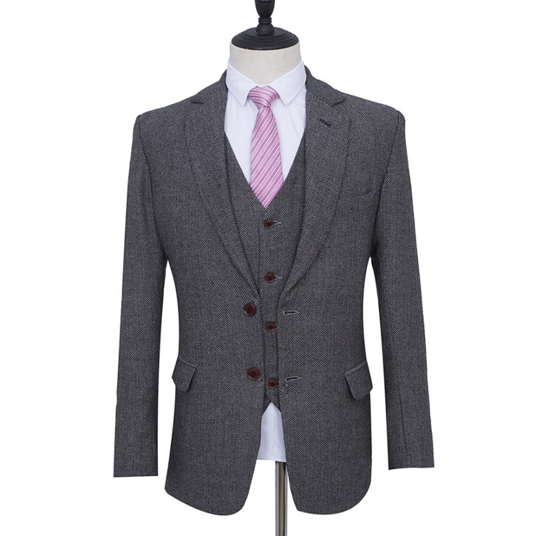 British Tweed Co Classic Grey Herringbone Tweed Jacket That British