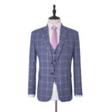 British Tweed Co - Pale Blue Windowpane Check Tweed Jacket - That