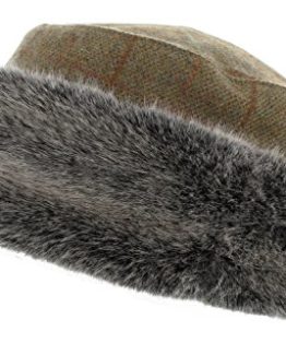 AE10-Hawkins-Ladies-100-Wool-Tweed-Hat-with-Super-Soft-Fur-Trim-Teflon-coated-0