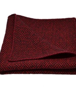 Cranberry-Red-Black-Herringbone-Pocket-Square-Handkerchief-0