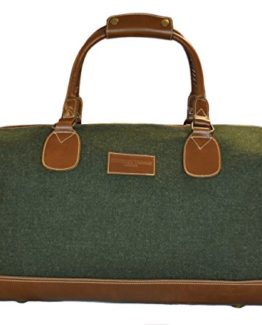 Green-Tweed-weekend-holdall-overnight-bag-with-genuine-leather-handles-and-detailing-by-Frederick-Thomas-0