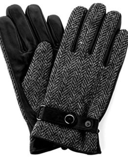 Harris-Tweed-Luxury-Designer-Adult-Leather-Wool-Mens-Gloves-Woollen-Winter-Warm-0