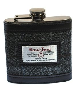 Harris-Tweed-Stainless-Steel-Hip-Flask-in-Choice-of-Colours-and-Boxed-0