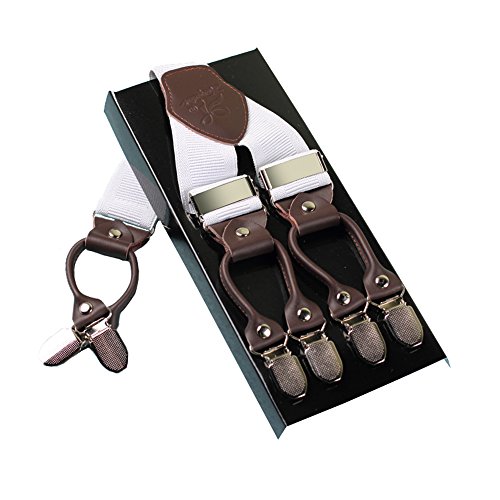 35mm Adjustable Elastic Plain Unisex Mens Braces Suspenders Heavy Duty Trouser Elastic Suspenders with Adjustable Clip Accessories Belts & Braces Suspenders 