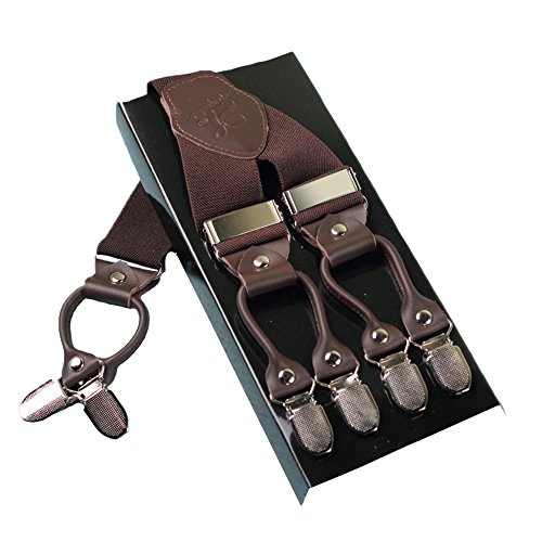 Mens Suspenders X Style Very Strong Clips Adjustable One Size Fits All Heavy Duty Braces 
