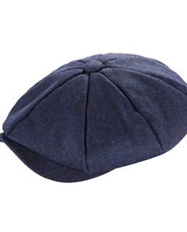 Heritage-Traditions-Womens-Men-Wool-Tweed-Mix-Navy-Blue-Newsboy-Cap-Hat-0