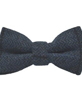 Luxury-Aegean-Blue-Herringbone-Check-Bow-Tie-Tweed-0