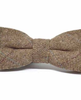 Luxury-Herringbone-Brown-Tweed-Bow-Tie-0
