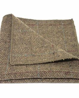 Luxury-Herringbone-Brown-Tweed-Pocket-Square-Handkerchief-0