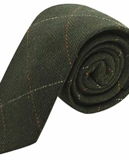 Luxury-Herringbone-Forest-Green-Tweed-Tie-0