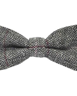 Luxury-Herringbone-Pewter-Grey-Bow-Tie-Tweed-0