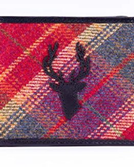 Luxury-Islay-Tweed-and-Leather-Mens-Wallet-with-Applique-Stag-Dog-Hare-Image-Coin-and-Card-Holder-0