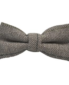 Luxury-Light-Khaki-Brown-Herringbone-Check-Bow-Tie-Tweed-0