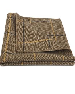 Luxury-Light-Oak-Herringbone-Check-Pocket-Square-Handkerchief-Tweed-0