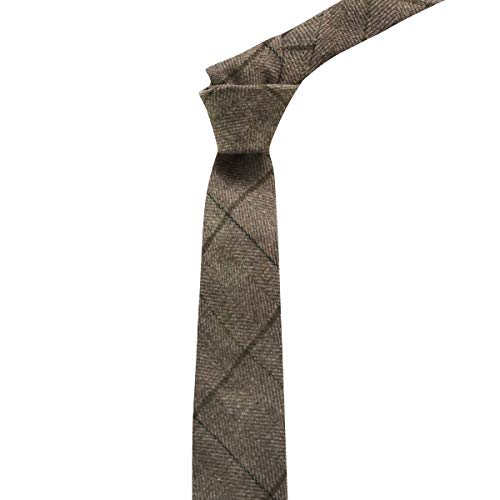 Luxury Peanut Brown Herringbone Check Tie, Tweed - That British Tweed ...