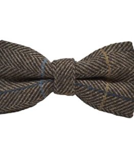 Luxury-Walnut-Brown-Herringbone-Check-Bow-Tie-Tweed-0