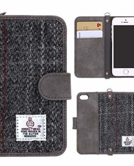 iPhone-66s7-Flip-Case-MONOJOY-Purse-Card-Cover-Harris-Tweed-Wool-Surface-Fabric-and-Synthetic-Suede-Leather-Folio-Book-Cover-with-Card-Business-Office-Commercial-Slot-Magnetic-Clasp-Handmade-Retro-0