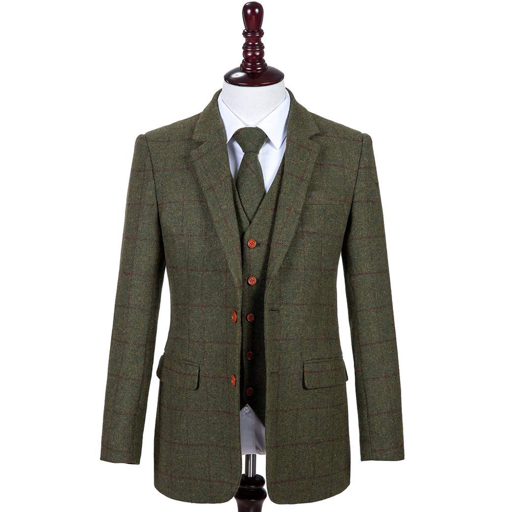 green tweed suit jacket