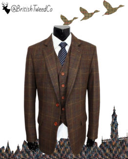 Country Brown Check Tweed Suit
