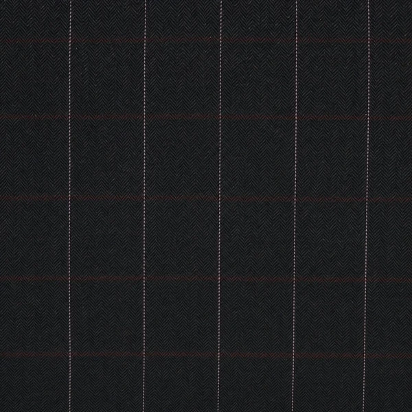 Black Herringbone Tweed with Overcheck fabric swatch