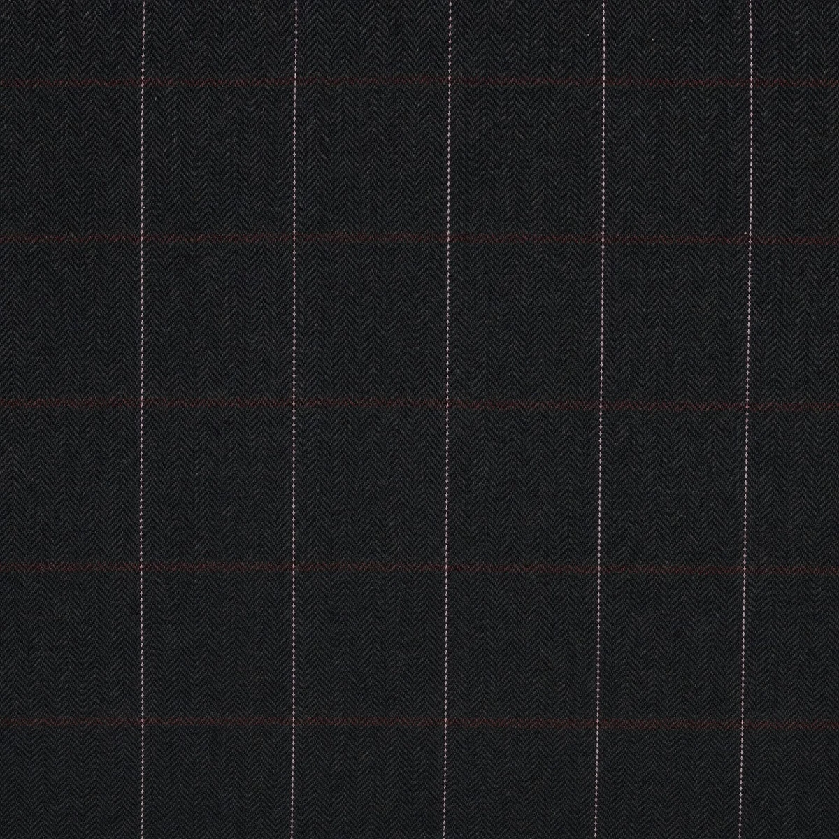 Black Herringbone Tweed with Overcheck fabric swatch