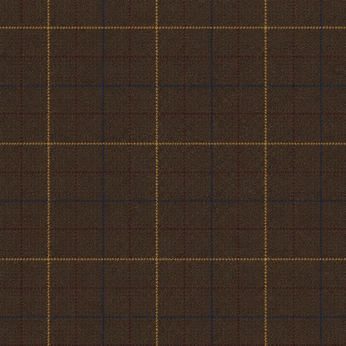 Brown bold check tweed fabric swatch