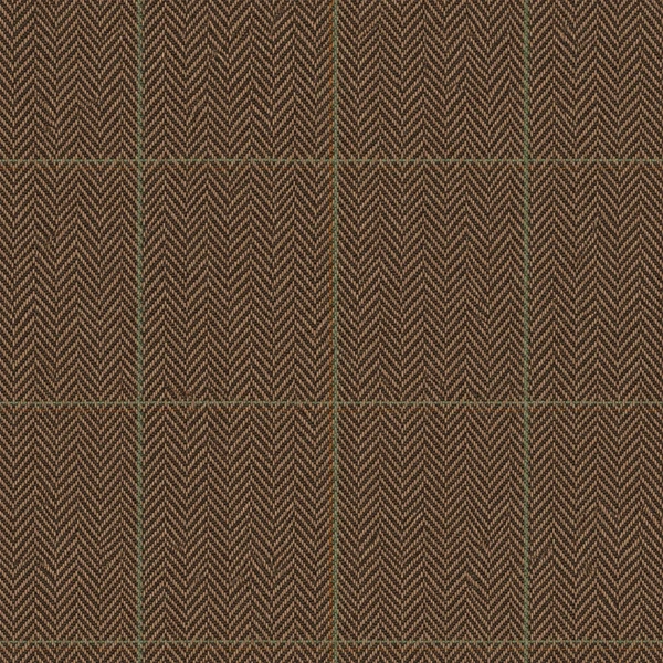 Camel Brown Herringbone Tweed with Overcheck fabric swatch