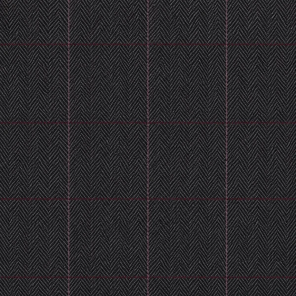 Dark Grey Herringbone Tweed with Overcheck fabric swatch