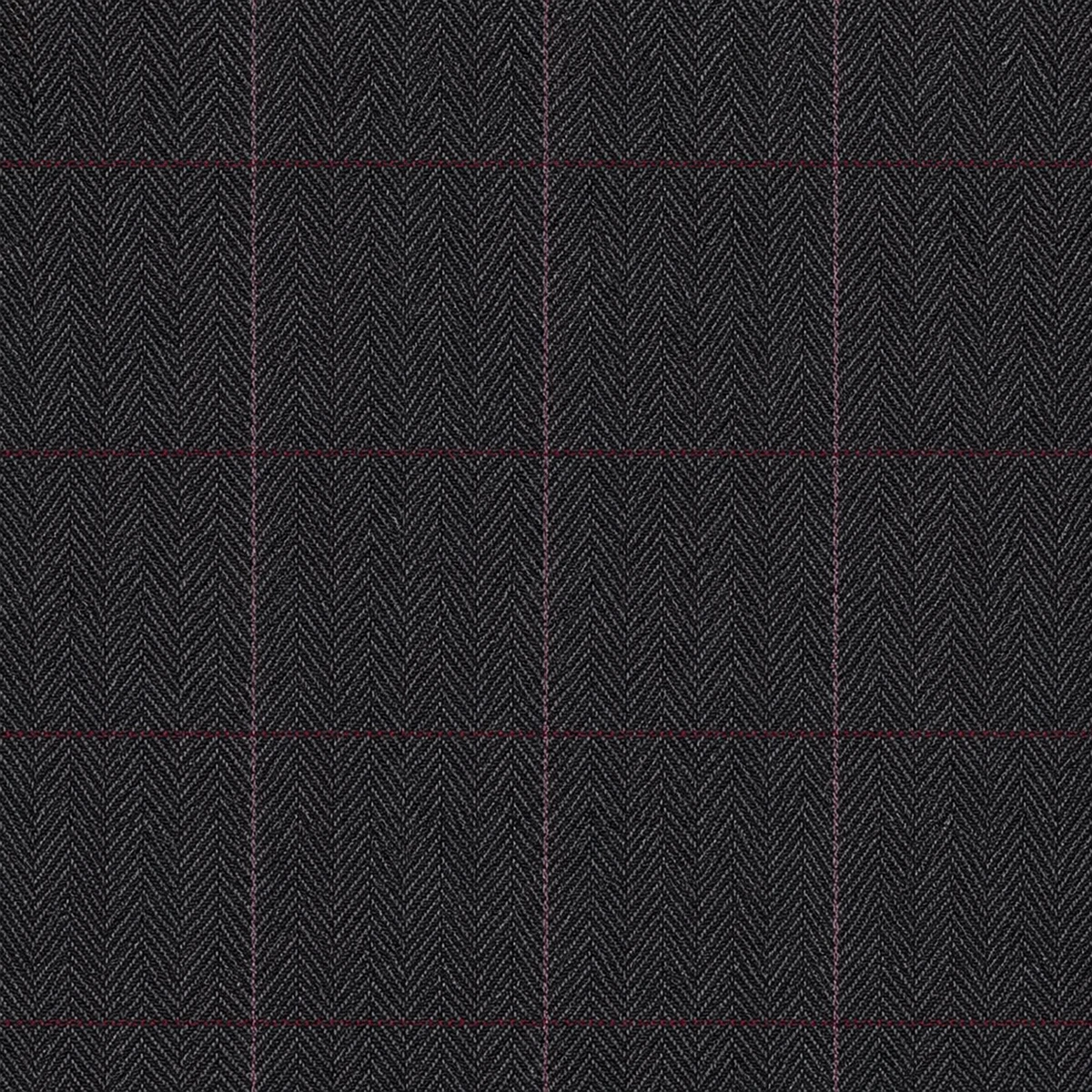 Dark Grey Herringbone Tweed with Overcheck fabric swatch