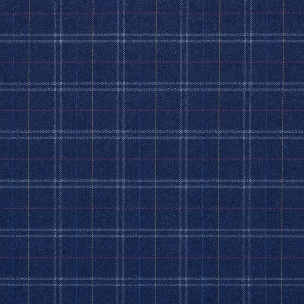 Navy Blue Windowpane Check Tweed fabric swatch