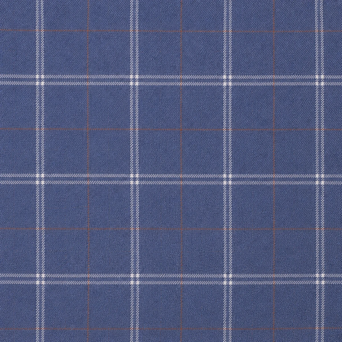 Pale blue windowpane check tweed fabric swatch