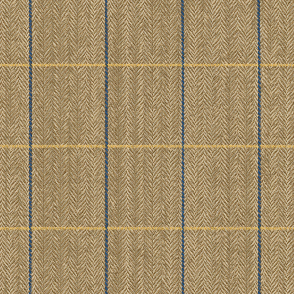 Tan Herringbone Tweed with Overcheck fabric swatch
