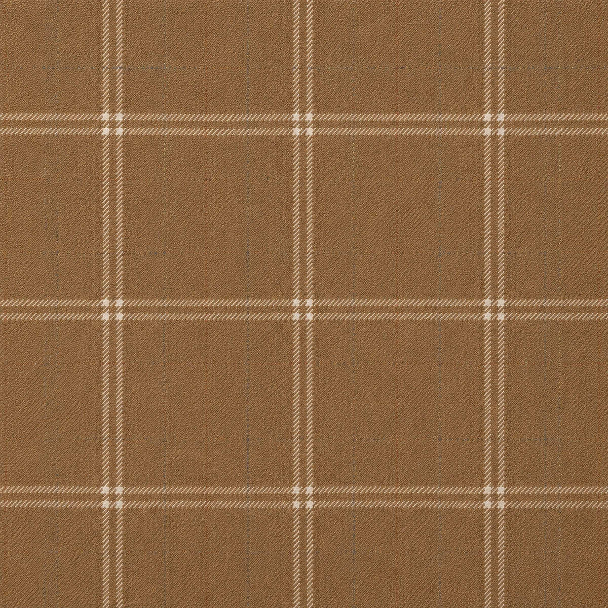 Tan Windowpane Check Tweed fabric swatch