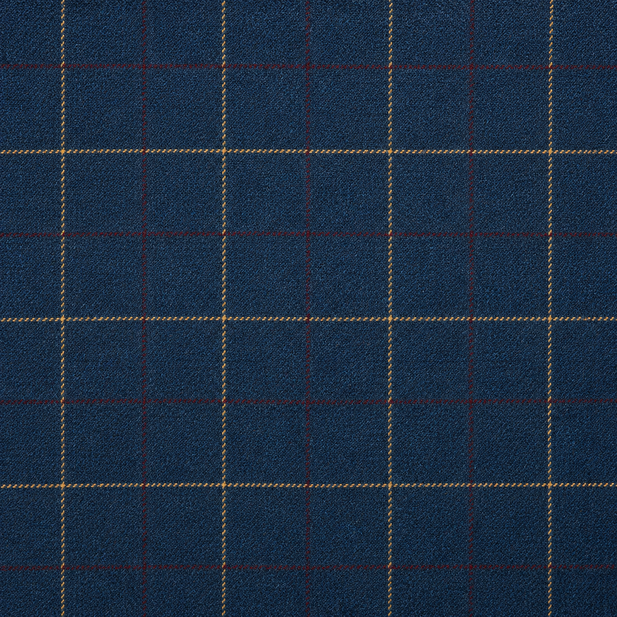 Navy Blue Bold Check Tweed fabric swatch