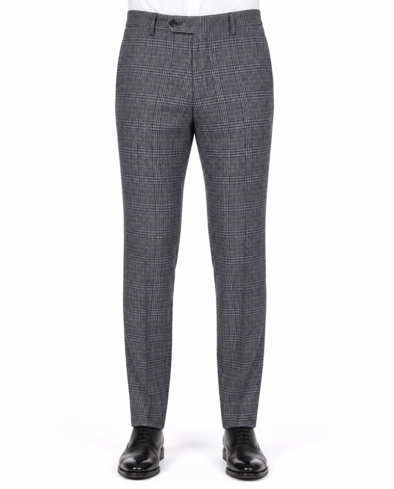 Men’s Grey Glen Check Tweed Trousers