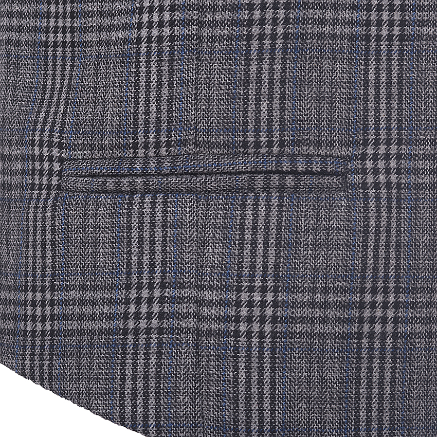 Men’s Grey Glen Check Tweed Waistcoat - Image 2