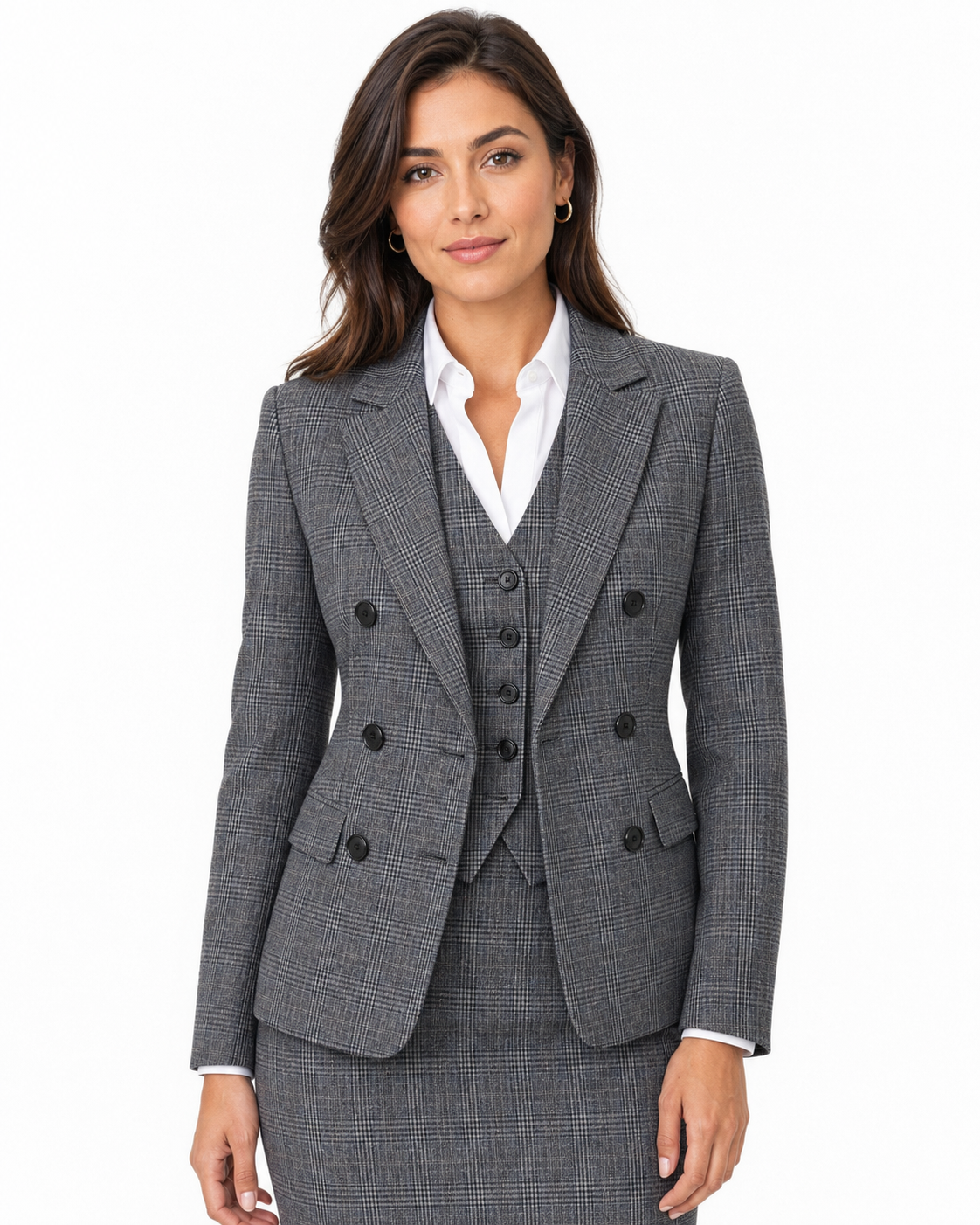 Women’s Grey Glen Check Tweed Tailored Skirt - Image 6