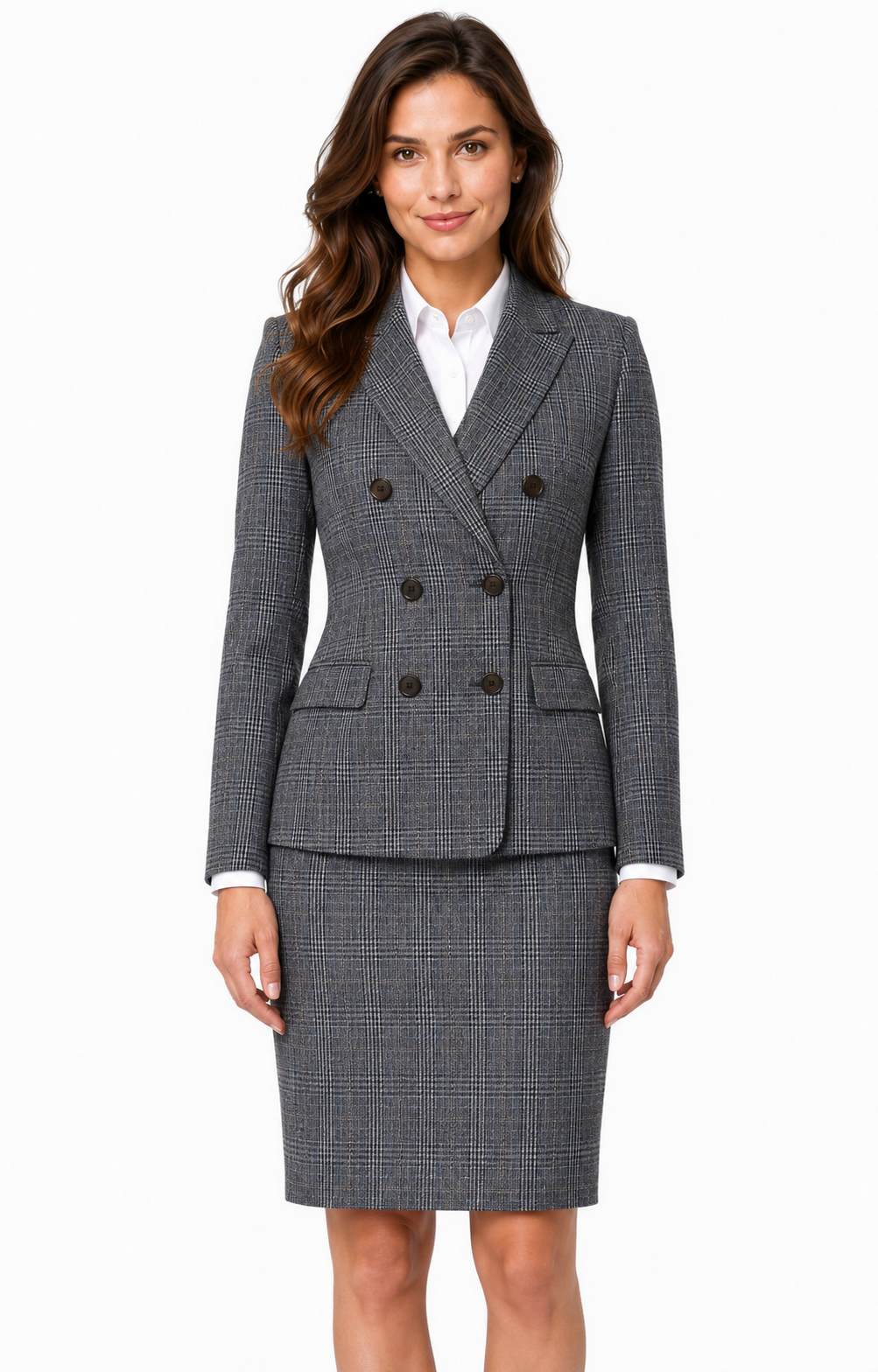 Women’s Grey Glen Check Tweed Tailored Skirt - Image 8