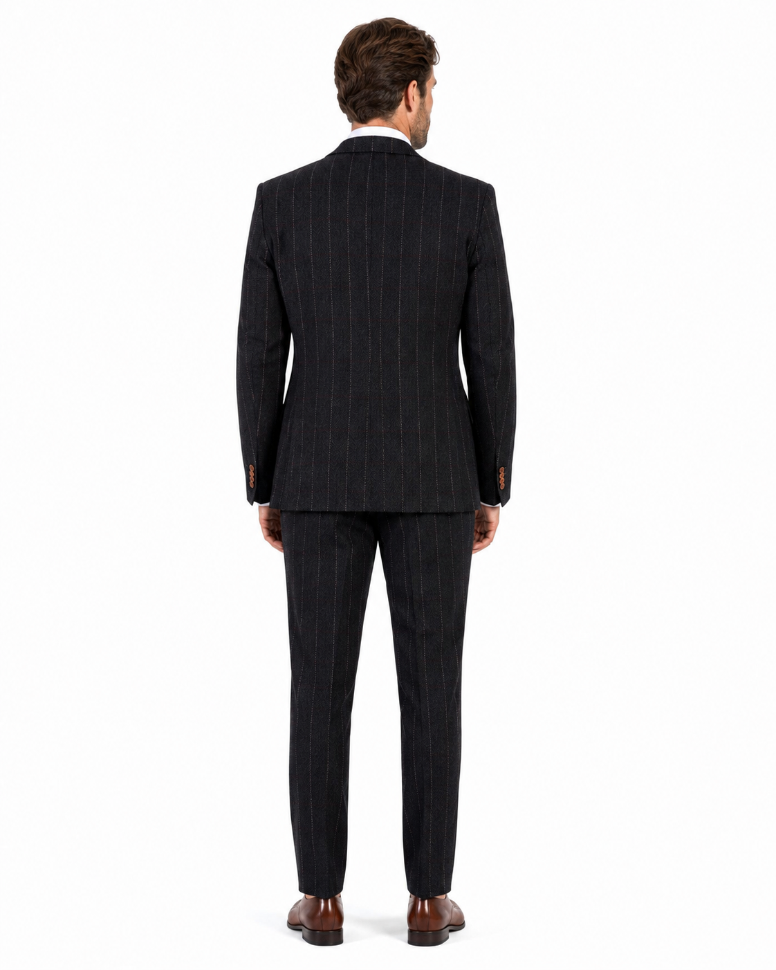Men’s Black Herringbone Tweed with Overcheck Trousers - Image 4