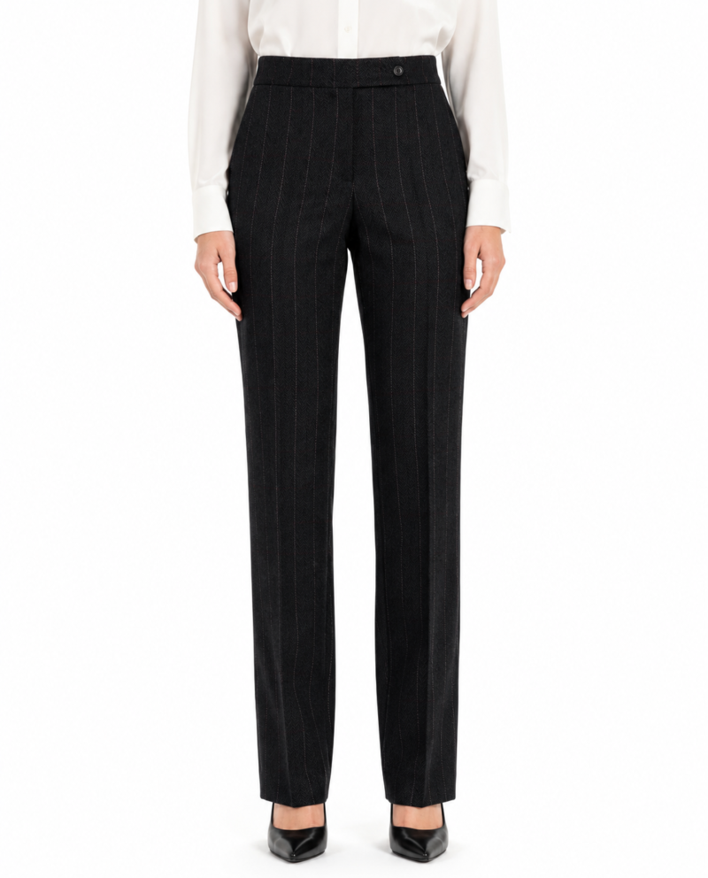 Women’s Black Herringbone Tweed with Overcheck Trousers