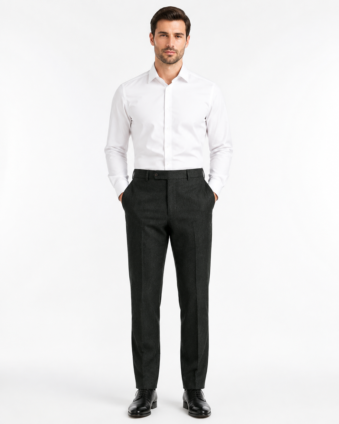 Men’s Dark Green Highland Weave Tweed Trousers - Image 2