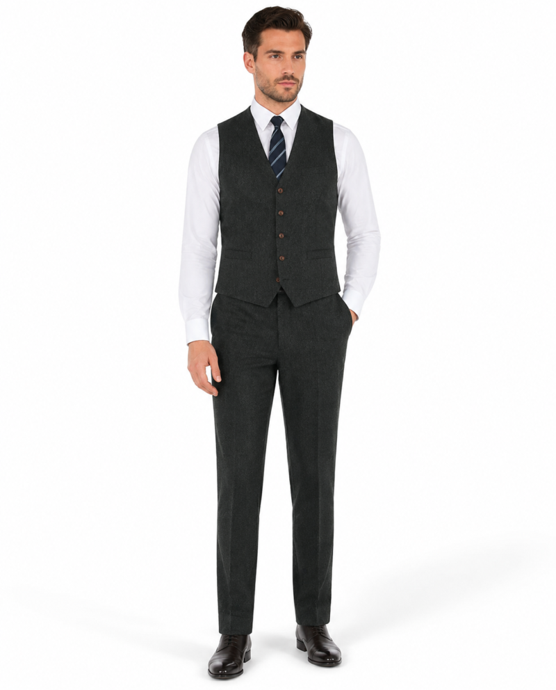 Men’s Dark Green Highland Weave Tweed Waistcoat