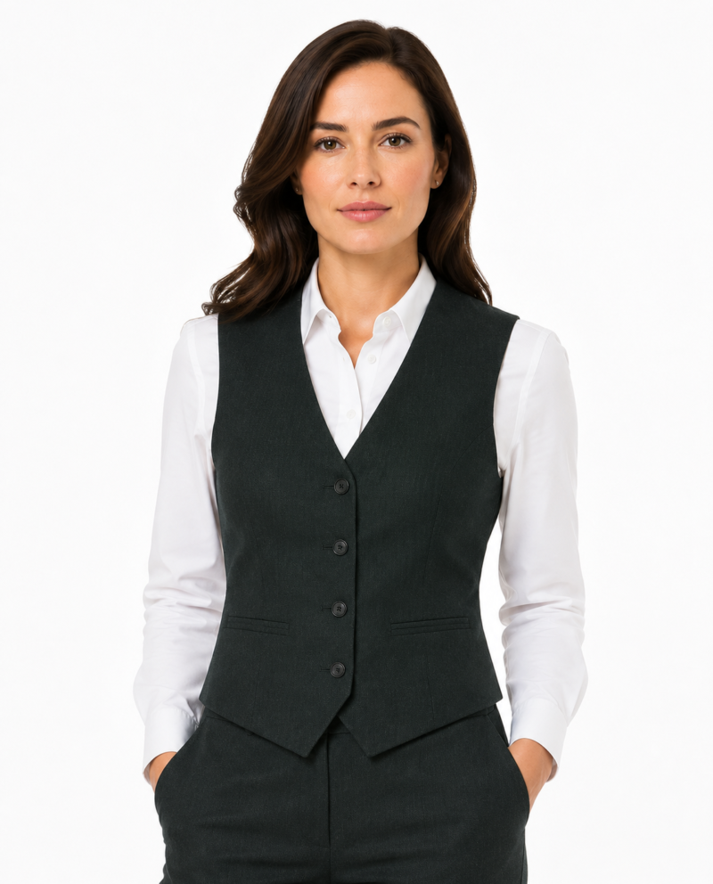 Women’s Dark Green Highland Weave Tweed Waistcoat